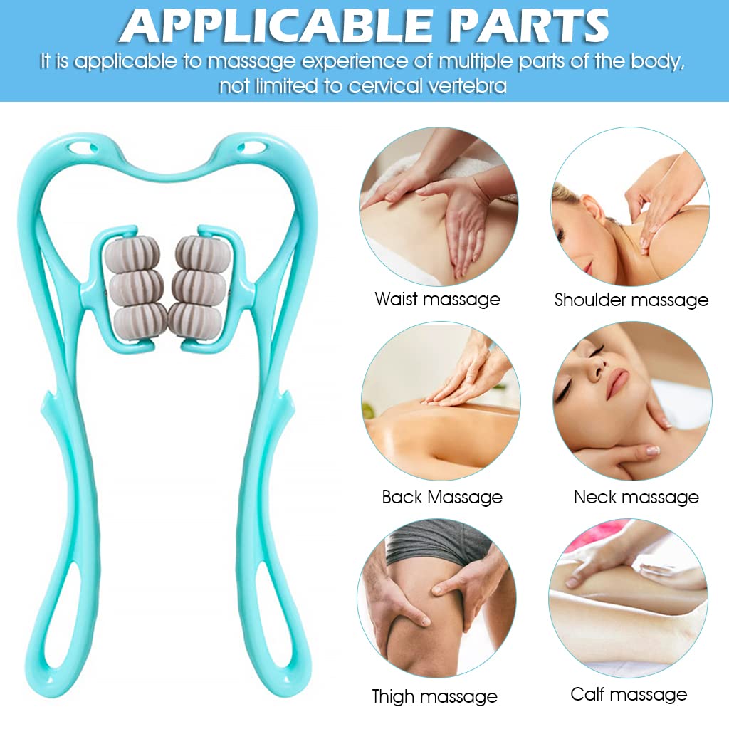 MAYCREATE Neck Massager, 6 Neck Massager Rollers for Pain Relief Manual Roller Massager for Neck, Relaxology Neck Massager Relieve Neck Soreness Muscle Pain MAYCREATE Neck Massager, 6 Neck Massager Rollers for Pain Relief Manual Roller Massager for Neck, Relaxology Neck Massager Relieve Neck Soreness Muscle Pain